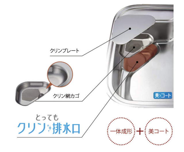 流レールシンク特長③　とってもクリン排水口